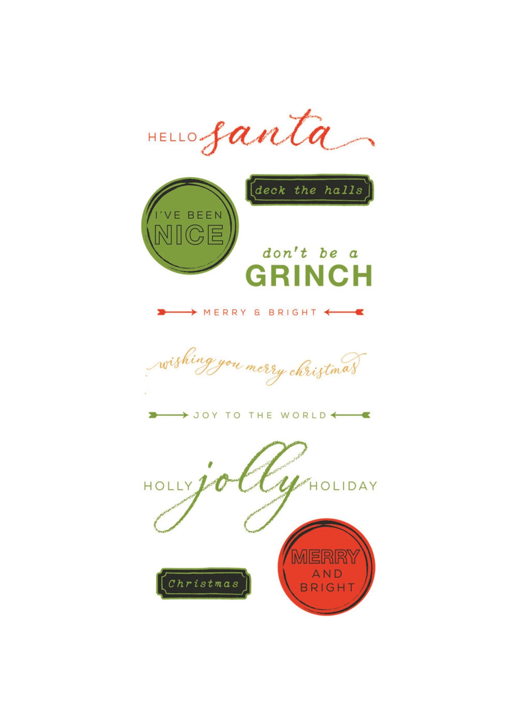 Sizzix 49 & Market Stamps w/ Framelits, Jolly Sentiments