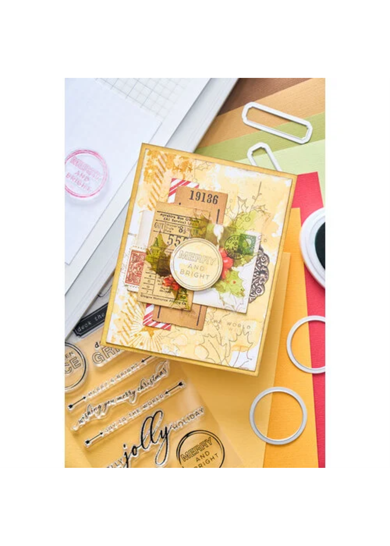 Sizzix 49 & Market Stamps w/ Framelits, Jolly Sentiments