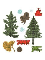 Sizzix 49 & Market Stamps w/Framelits, Pine Holidays