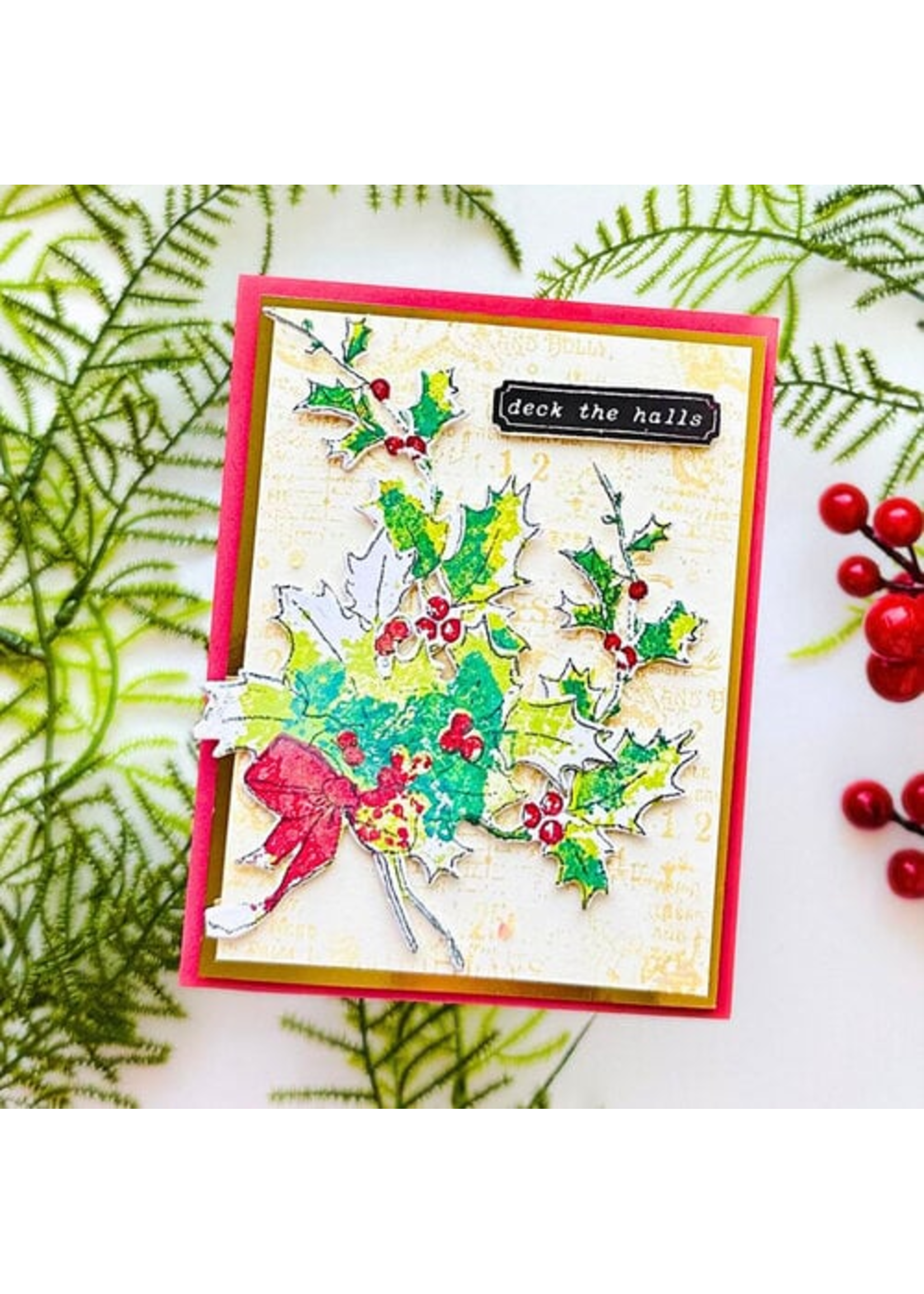 Sizzix 49 & Market Stamps w/Framelits, Pencil Line Holly