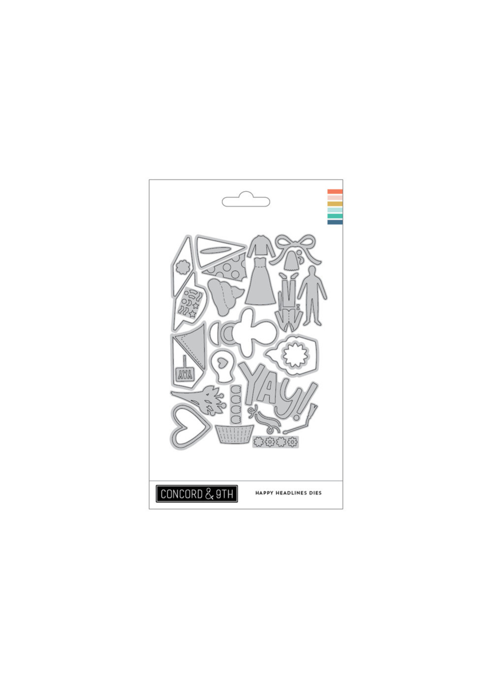 Concord & 9th Stamp/Die Bundle, Happy Headlines