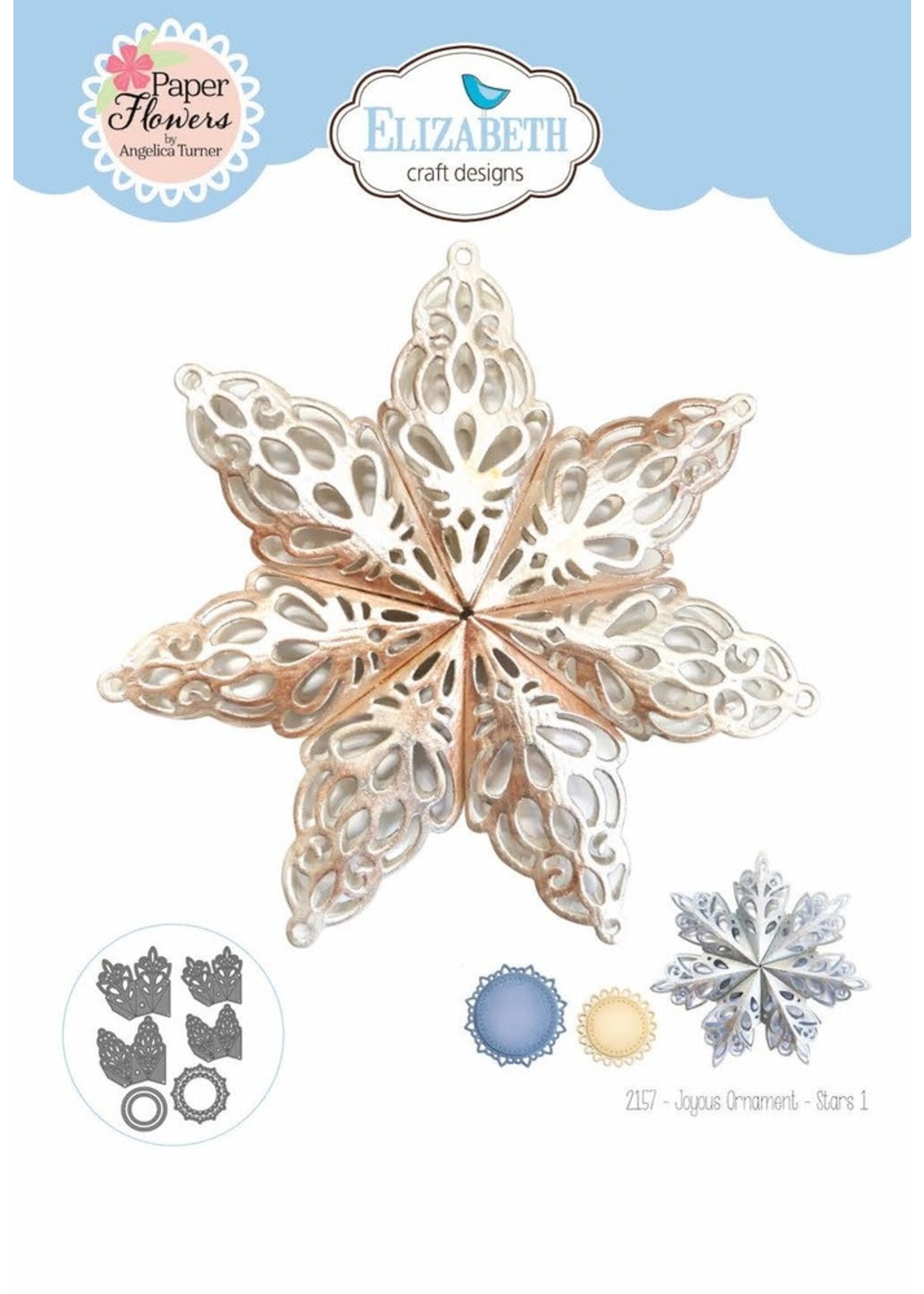 Elizabeth Craft Design Die, Joyous Ornament - Stars 1