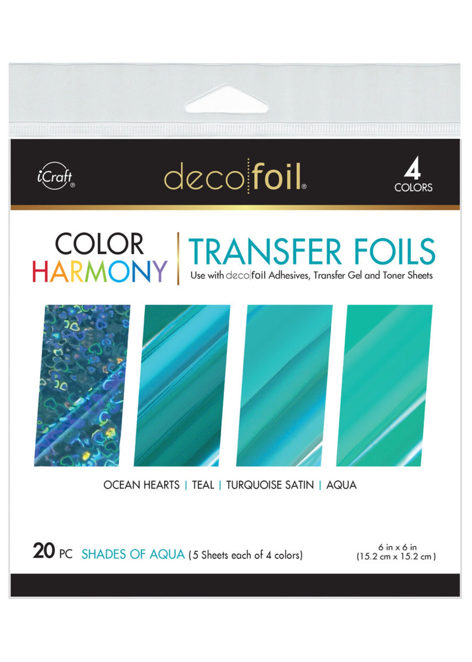 Decofoil 6x6 Transfer Foils, Shades of Aqua