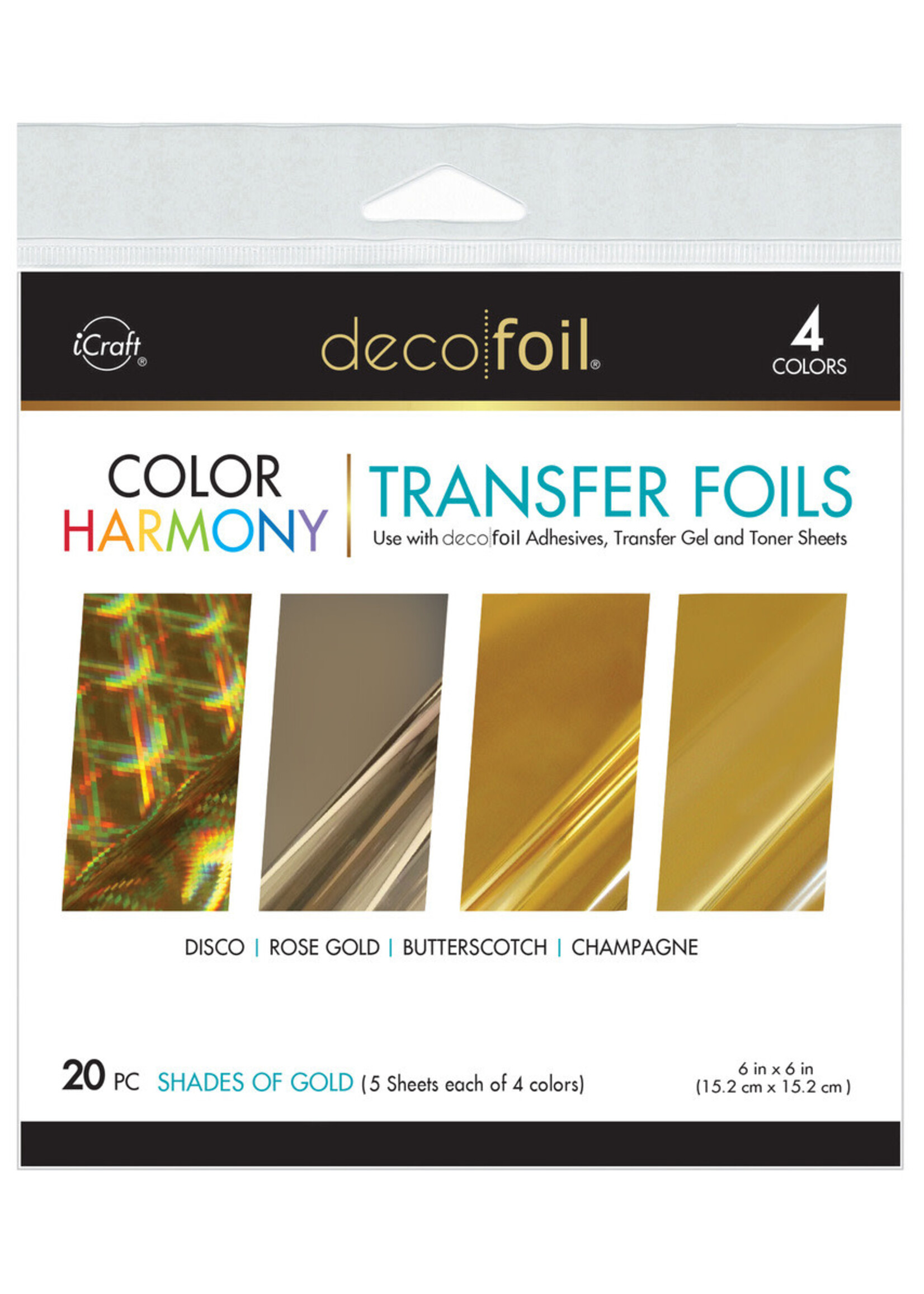 Decofoil 6x6 Transfer Foils, Shades of Gold