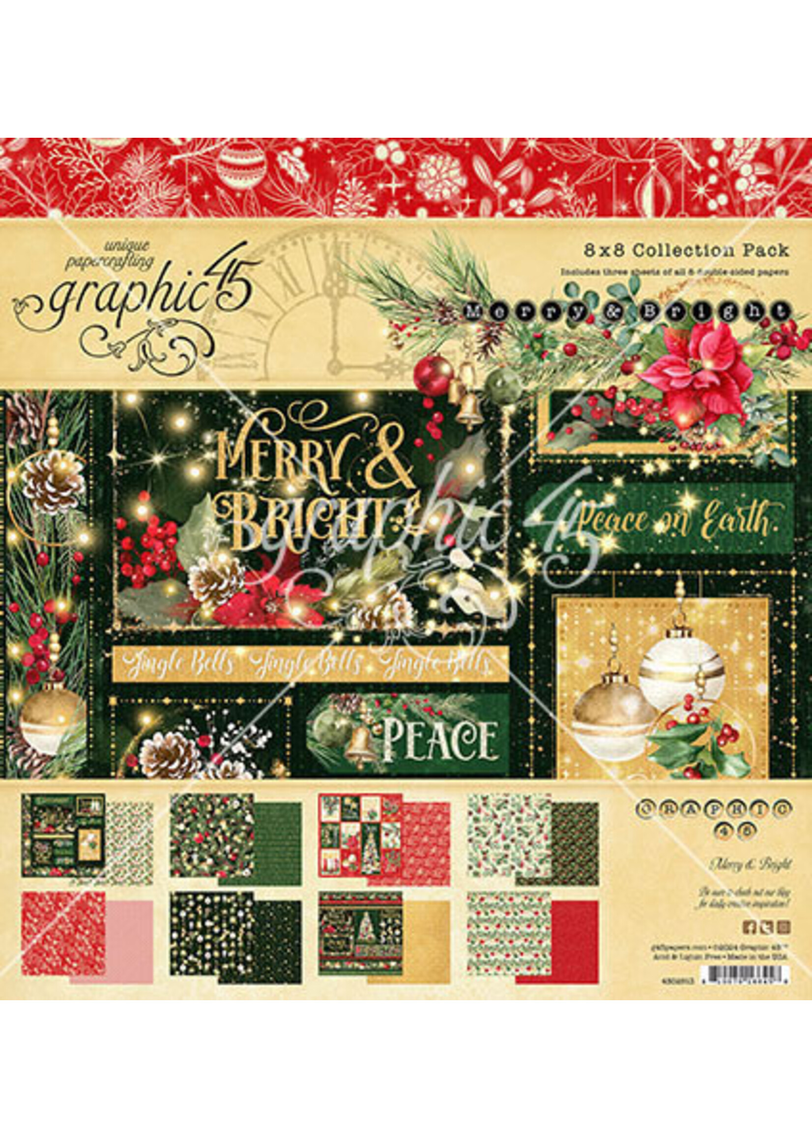 Graphic 45 8x8 Collection Pack, Merry & Bright