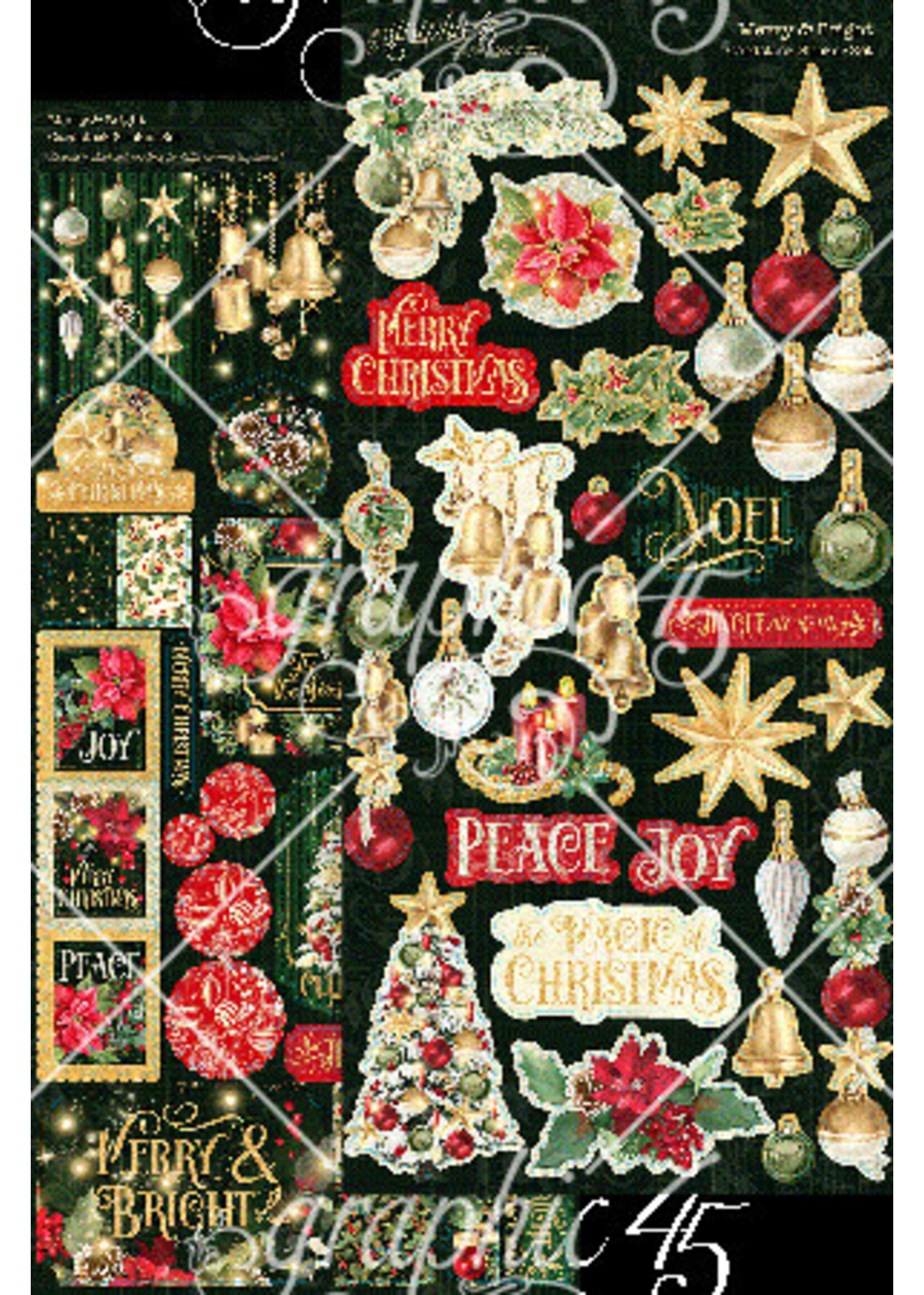 Graphic 45 Cardstock Sticker Set, Merry & Bright