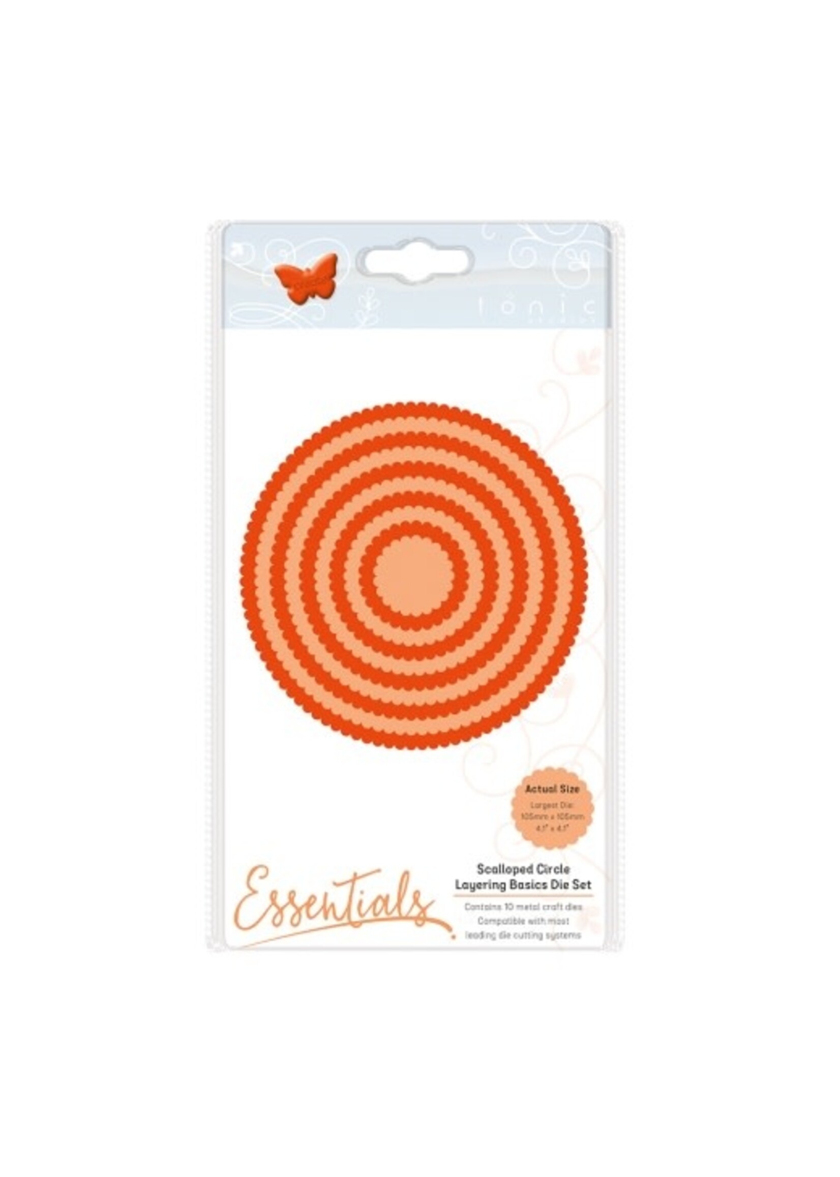 Tonic Studios Basic Layering Die Set, Scalloped Circles