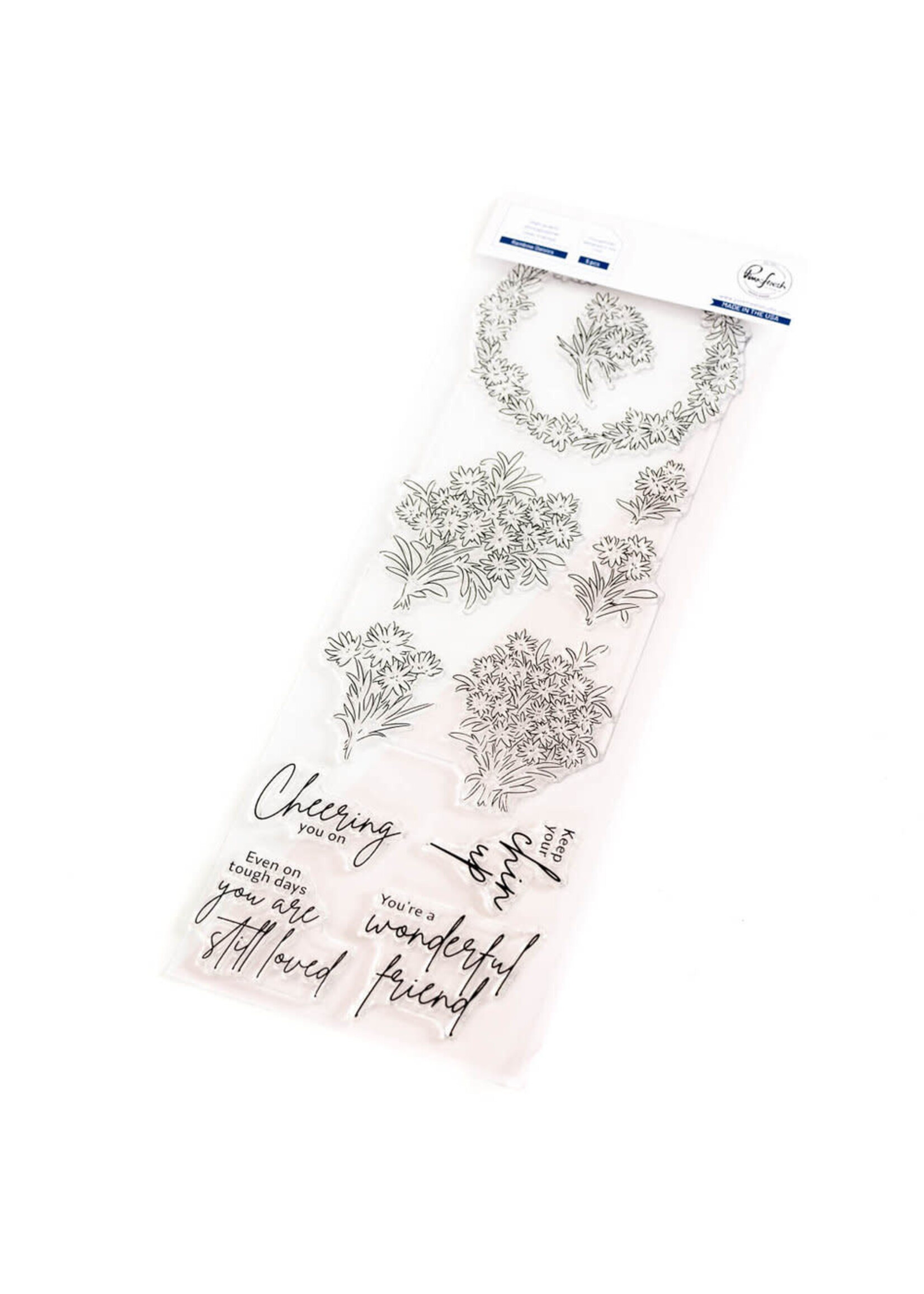 Pink Fresh Studio Stamp, Stencil & Die Bundle, Rainbow Daisies