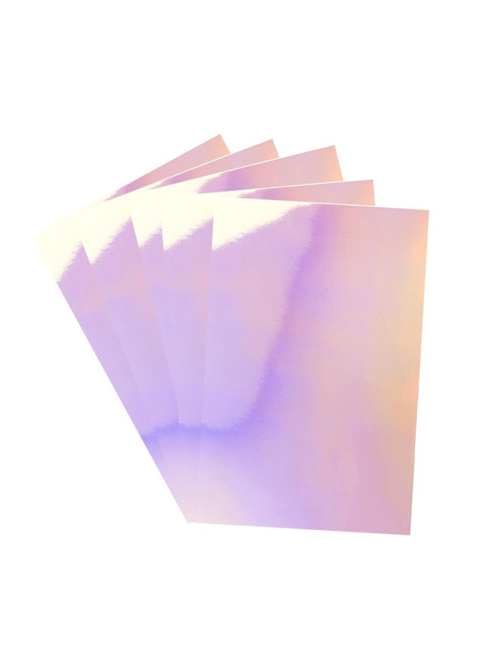 Tonic Studios Craft Perfect 8.5x11 Iridescent Gloss Mirror Cardstock, Prismatic Pink (5)