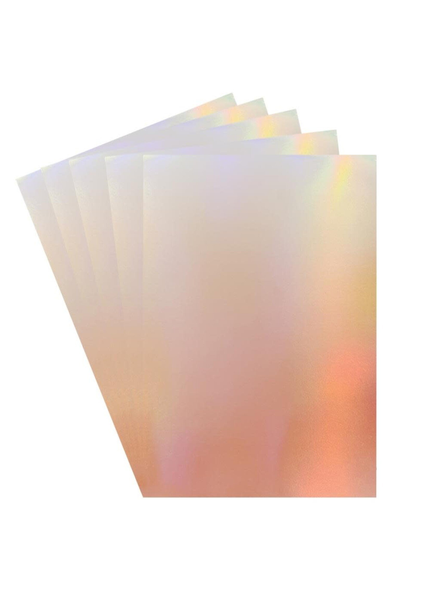 Tonic Studios Craft Perfect 8.5x11 Iridescent  Mirror Cardstock, Angel Fire (5)