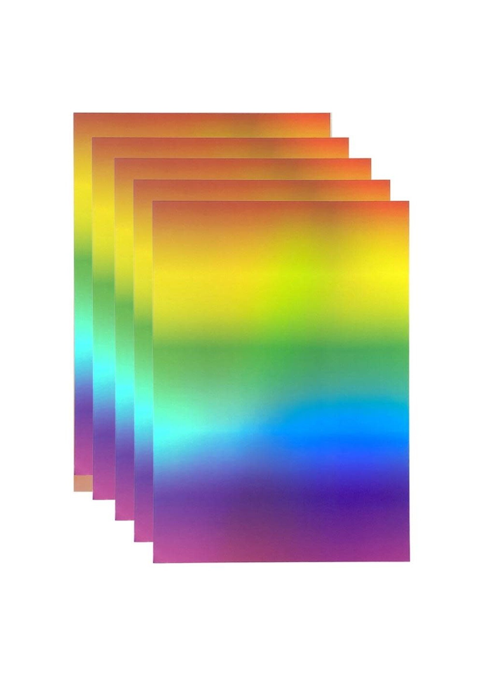 Tonic Studios Craft Perfect 8.5x11 Iridescent Mirror Cardstock, Rainbow Hues (5)