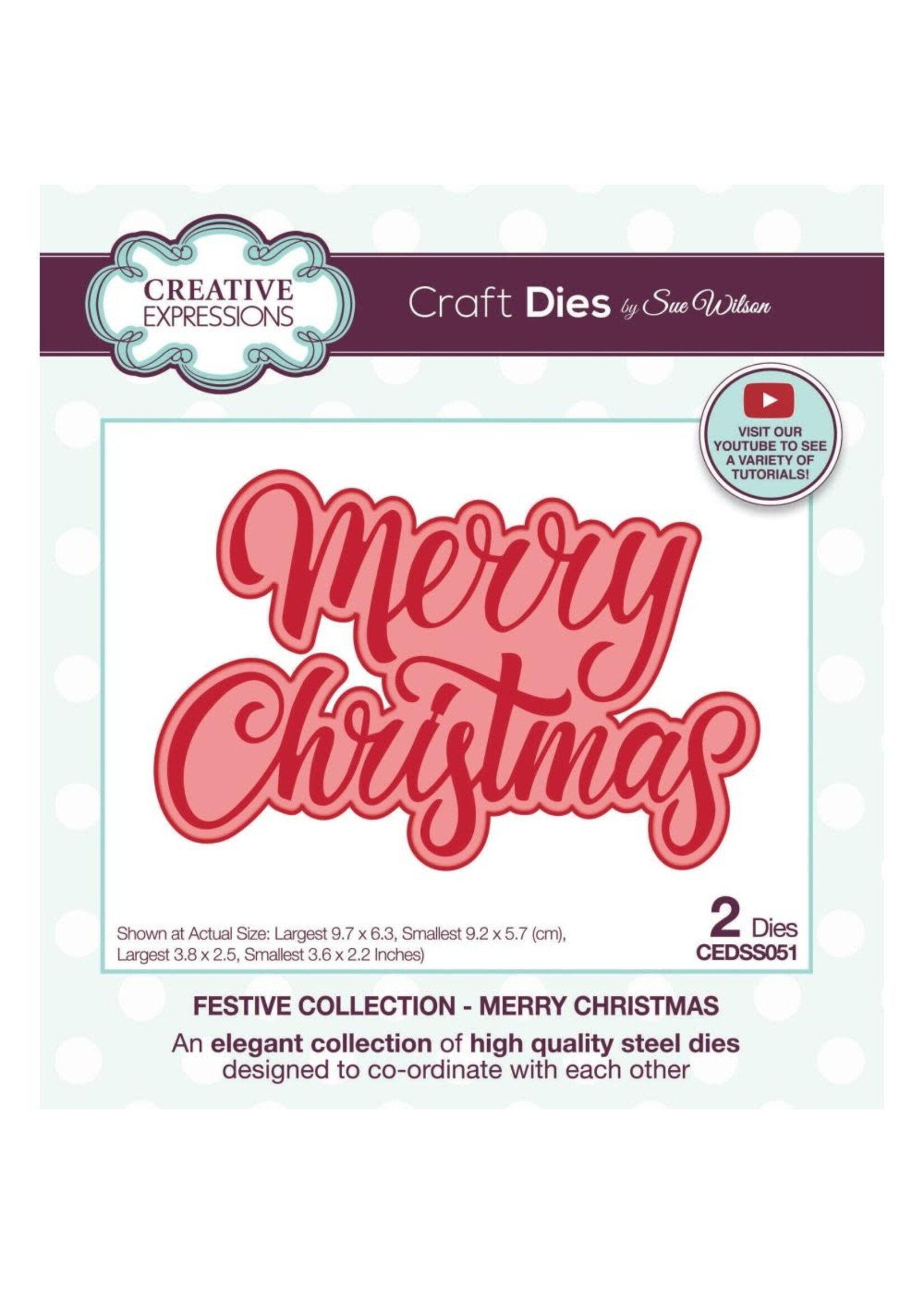 Creative Expressions Sue Wilson Die, Festive Collection - Merry Christmas