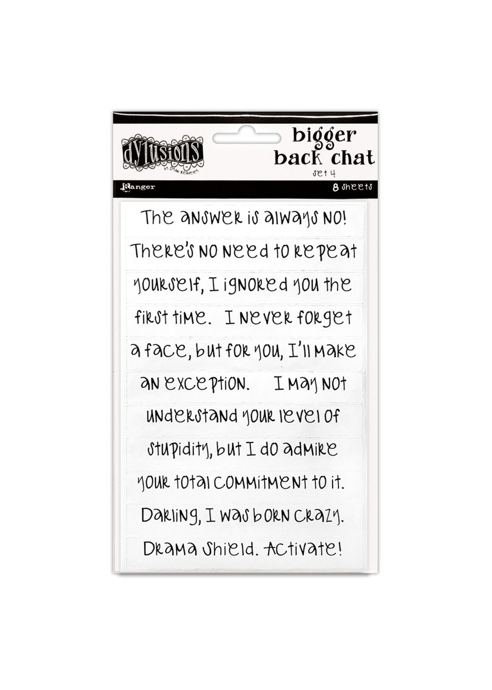 Ranger Dylusions Bigger Back Chat Stickers, White