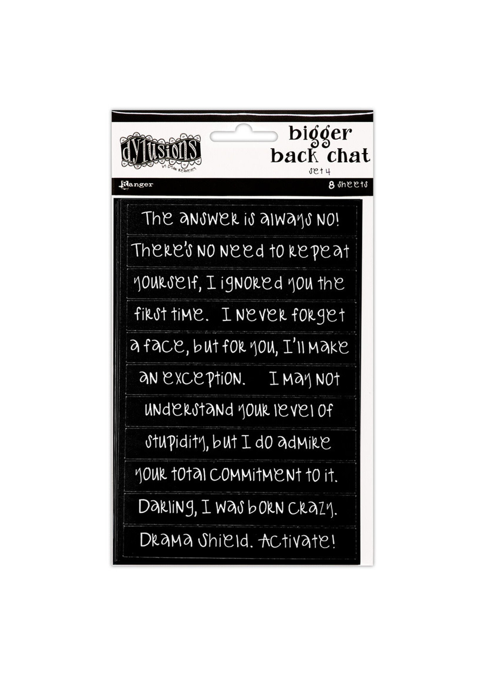 Ranger Dylusions Bigger Back Chat Stickers, Black