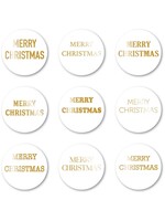 Memory Box Open Studio Foil Greeting Tabs, Merry Christmas White Circle