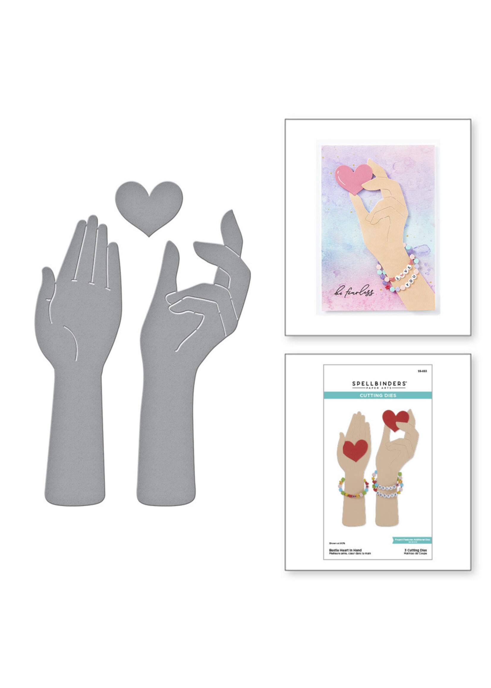 Spellbinders Spellbinders Die, Bestie Heart in Hand Etched Dies