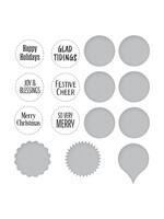 Spellbinders Lisa Horton Press Plate & Die Set, Festive Circle Sentiments