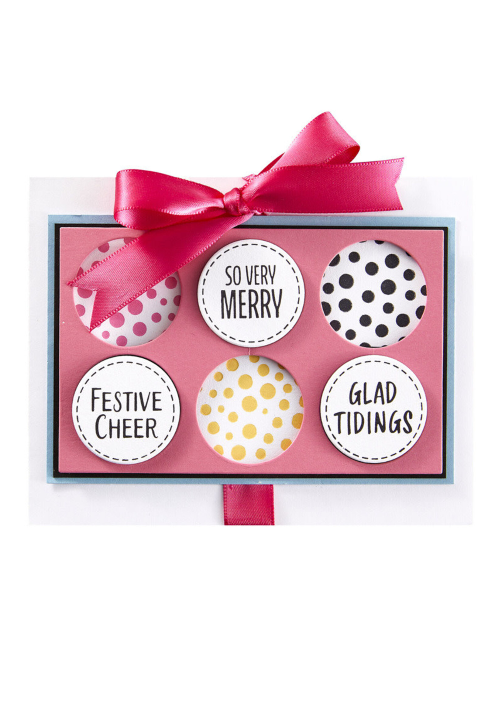 Spellbinders Lisa Horton Press Plate & Die Set, Festive Circle Sentiments