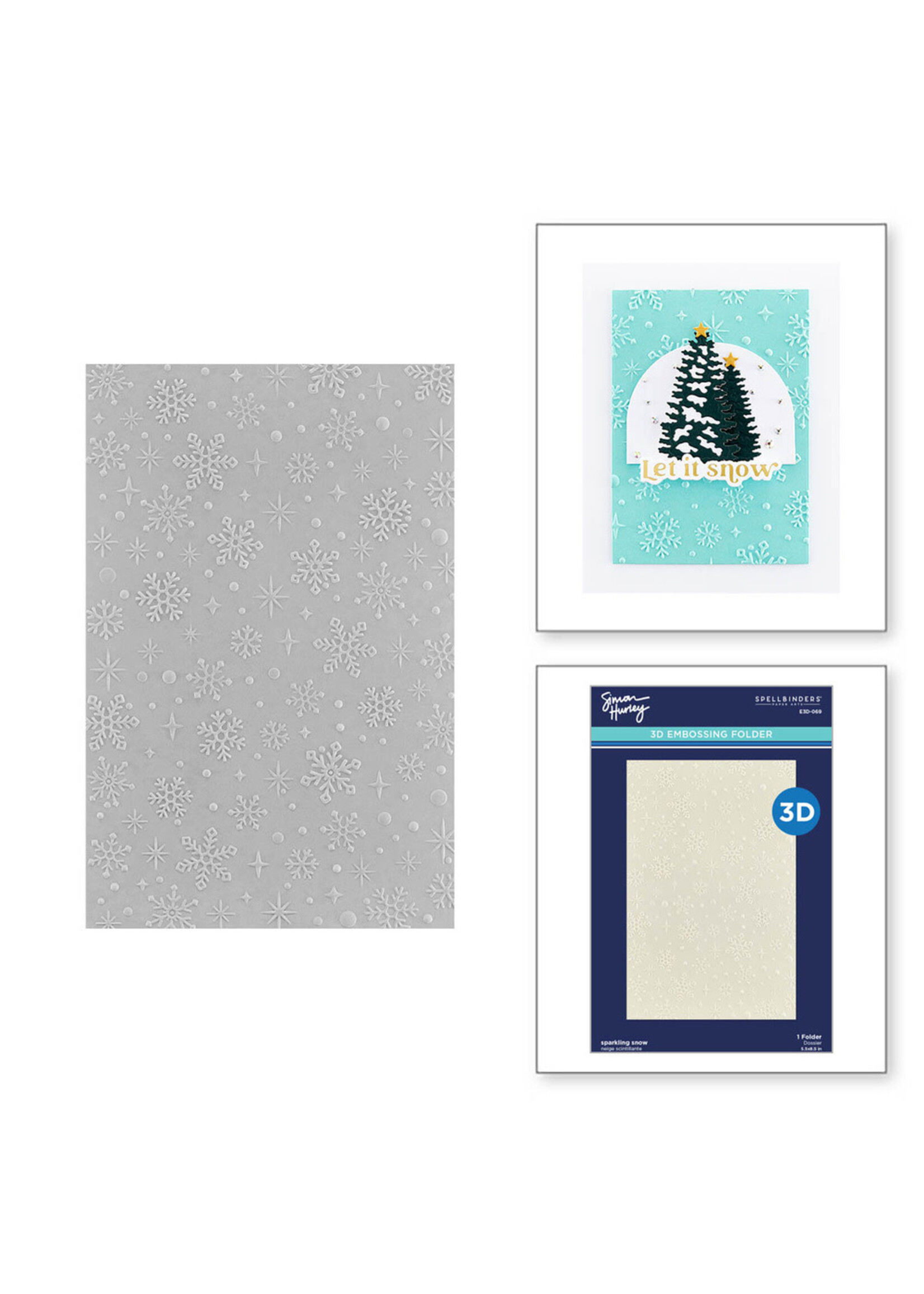Spellbinders Simon Hurley 3D Embossing Folder, Sparkling Snow