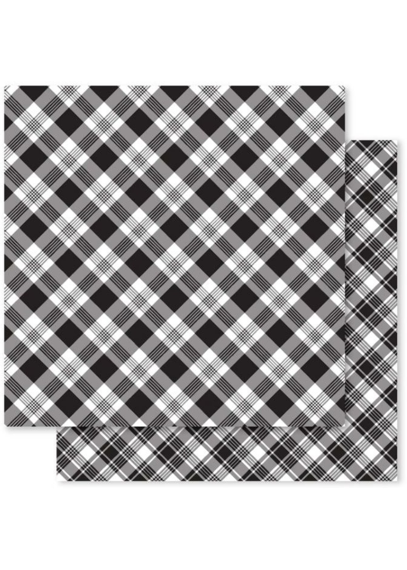 Paper Rose Paper Rose 12x 12 B&W Plaid, C