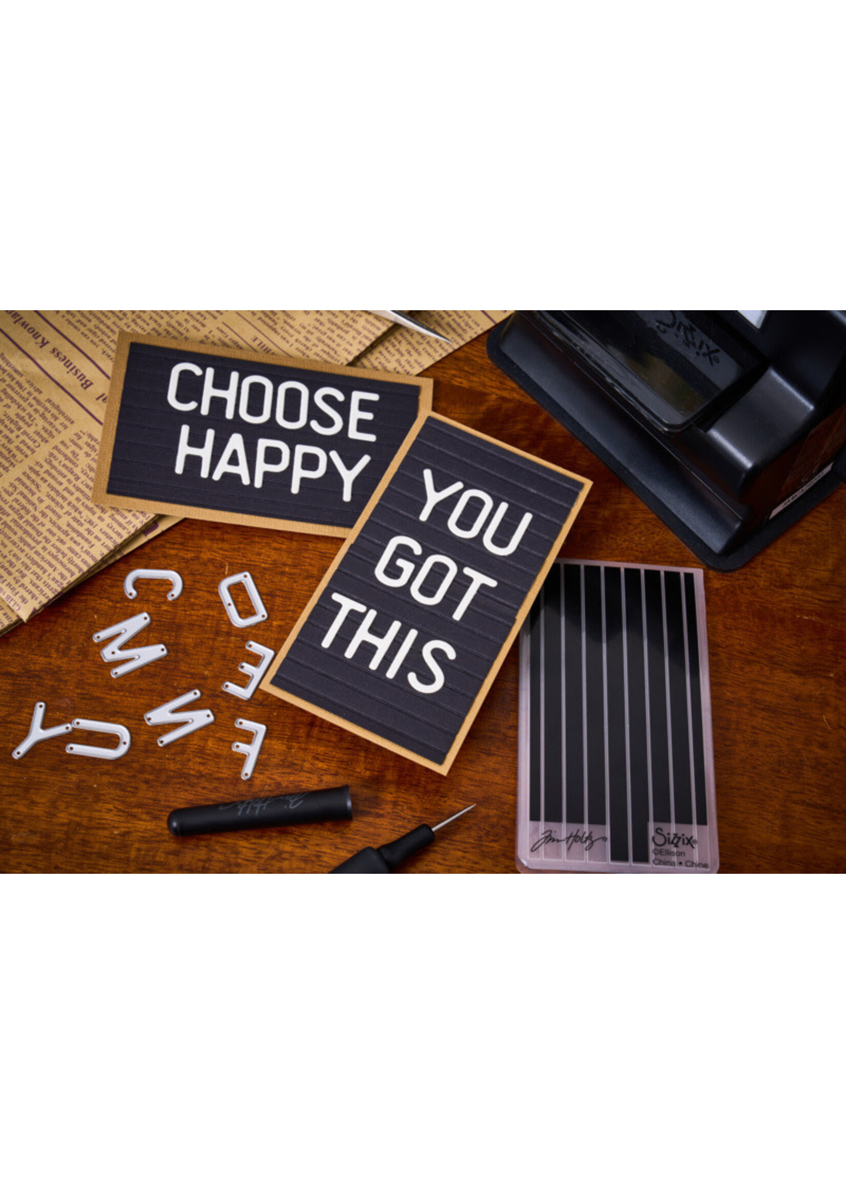Sizzix Tim Holtz Sidekick Side-order Thinlits, Letterboard