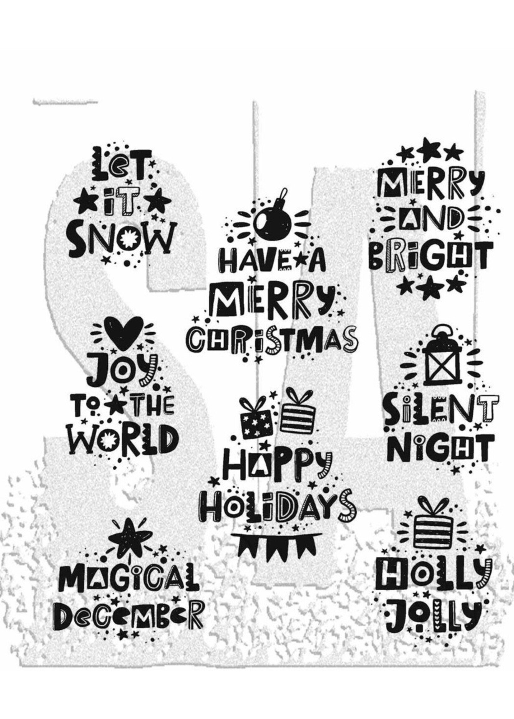 Stampers Anonymous Tim Holtz Cling Stamp, Holiday Whatnots