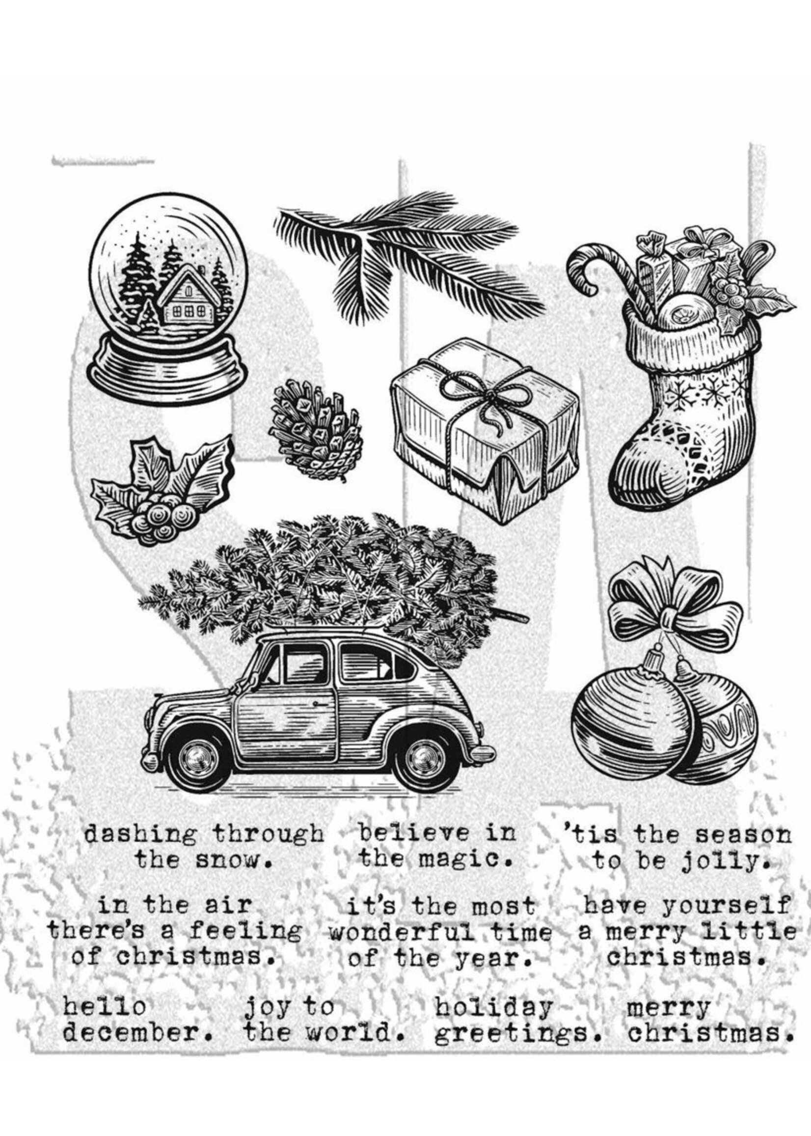 Stampers Anonymous Cling Stamp, Home For Christmas