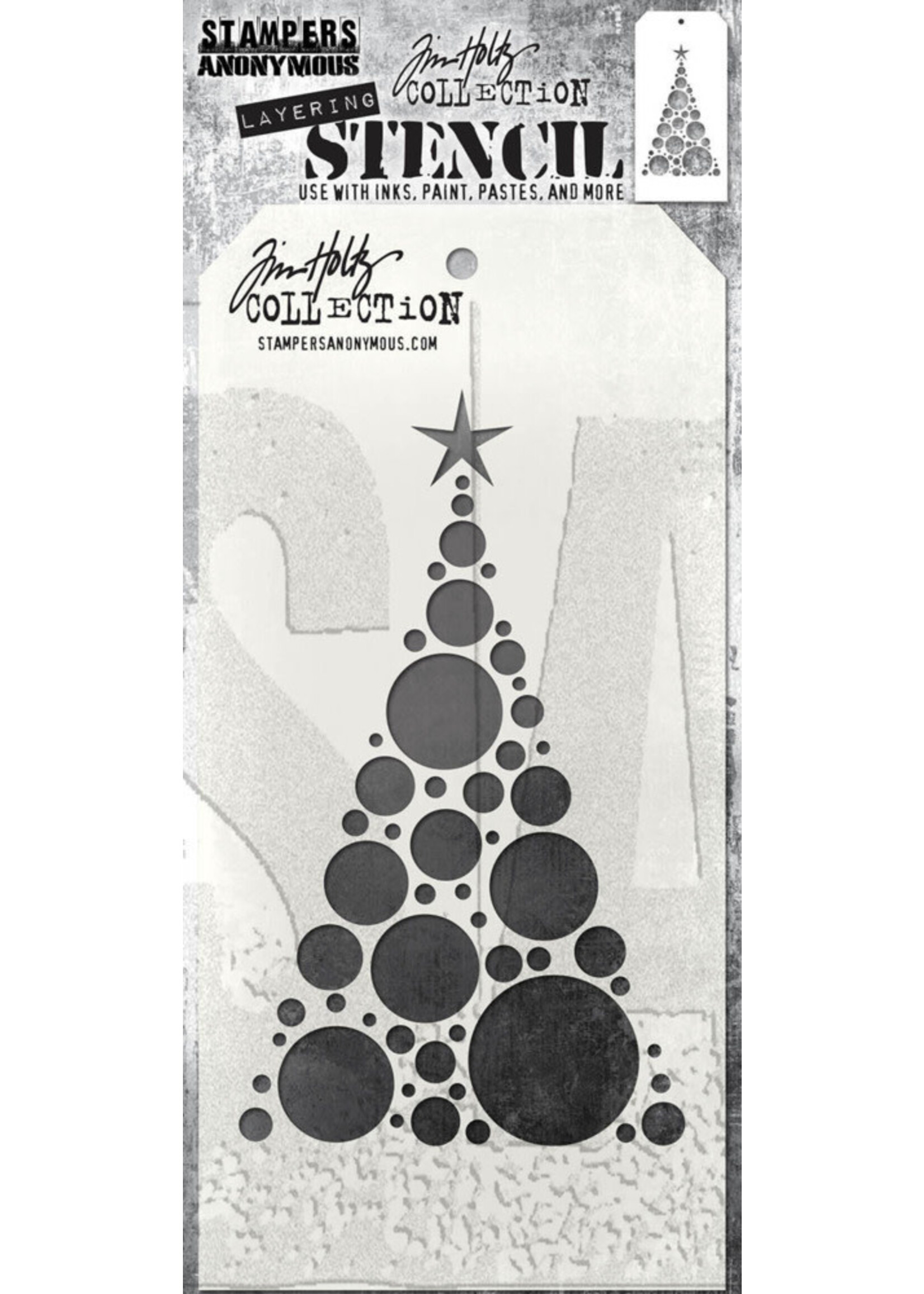Stampers Anonymous Tim Holtz Layering Stencil, Modern Tree