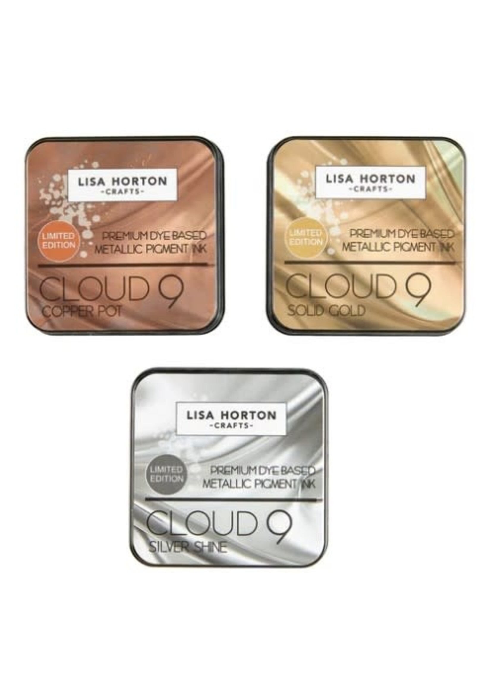 Lisa Horton Crafts LH Set of 3 Ltd. Edition Metallic Inks, Silver, Gold & Copper