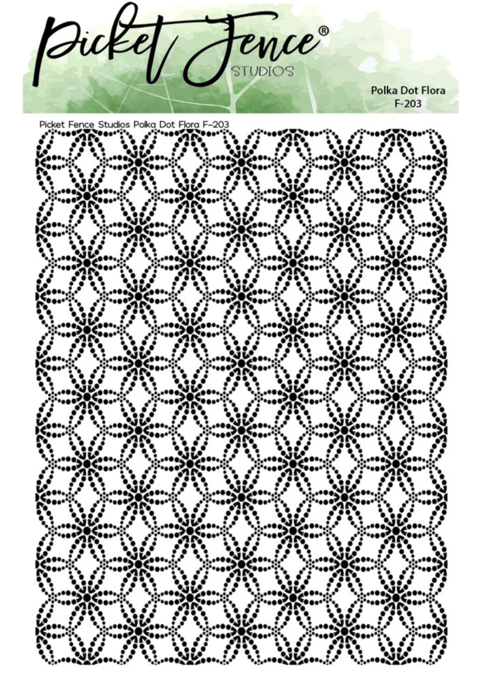 Picket Fence Studios Stamp, Polka Dot Flora