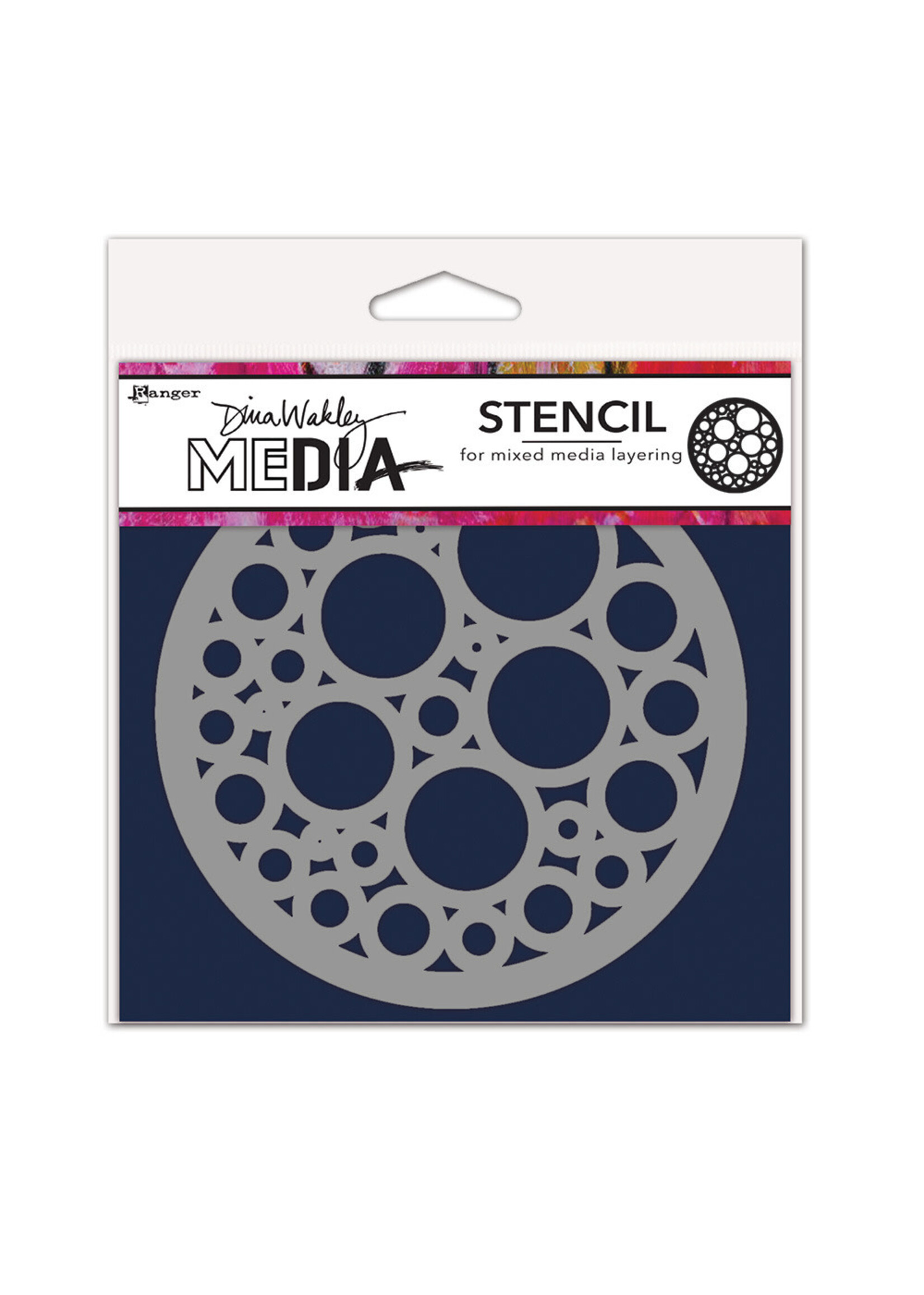 Ranger Dina Wakley Stencil, Bubbles Coaster