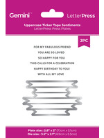 Crafter's Companion LetterPress, Uppercase Ticker Tape Sentiments
