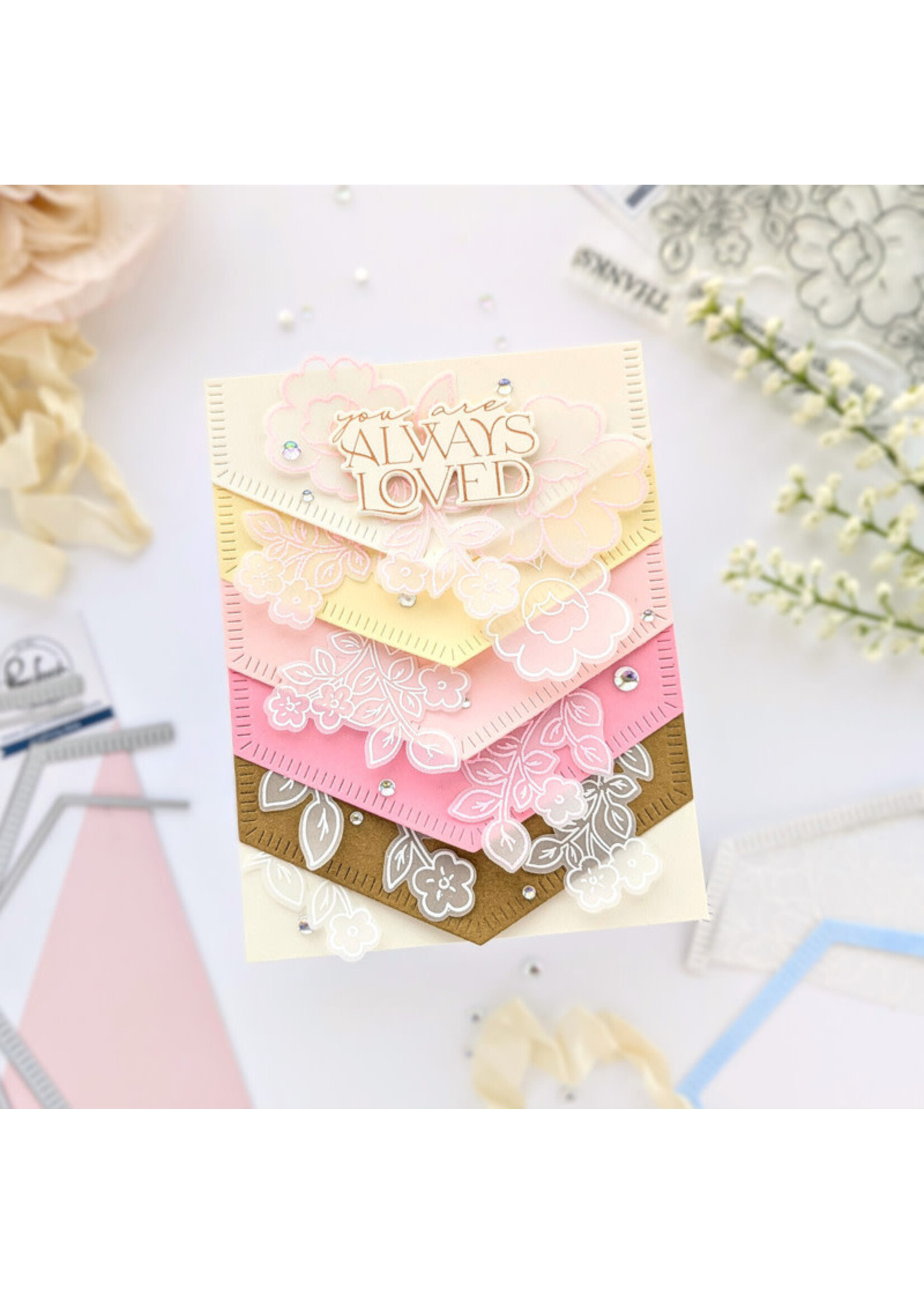 Pink Fresh Studio Die, Blanket Stitched Brackets