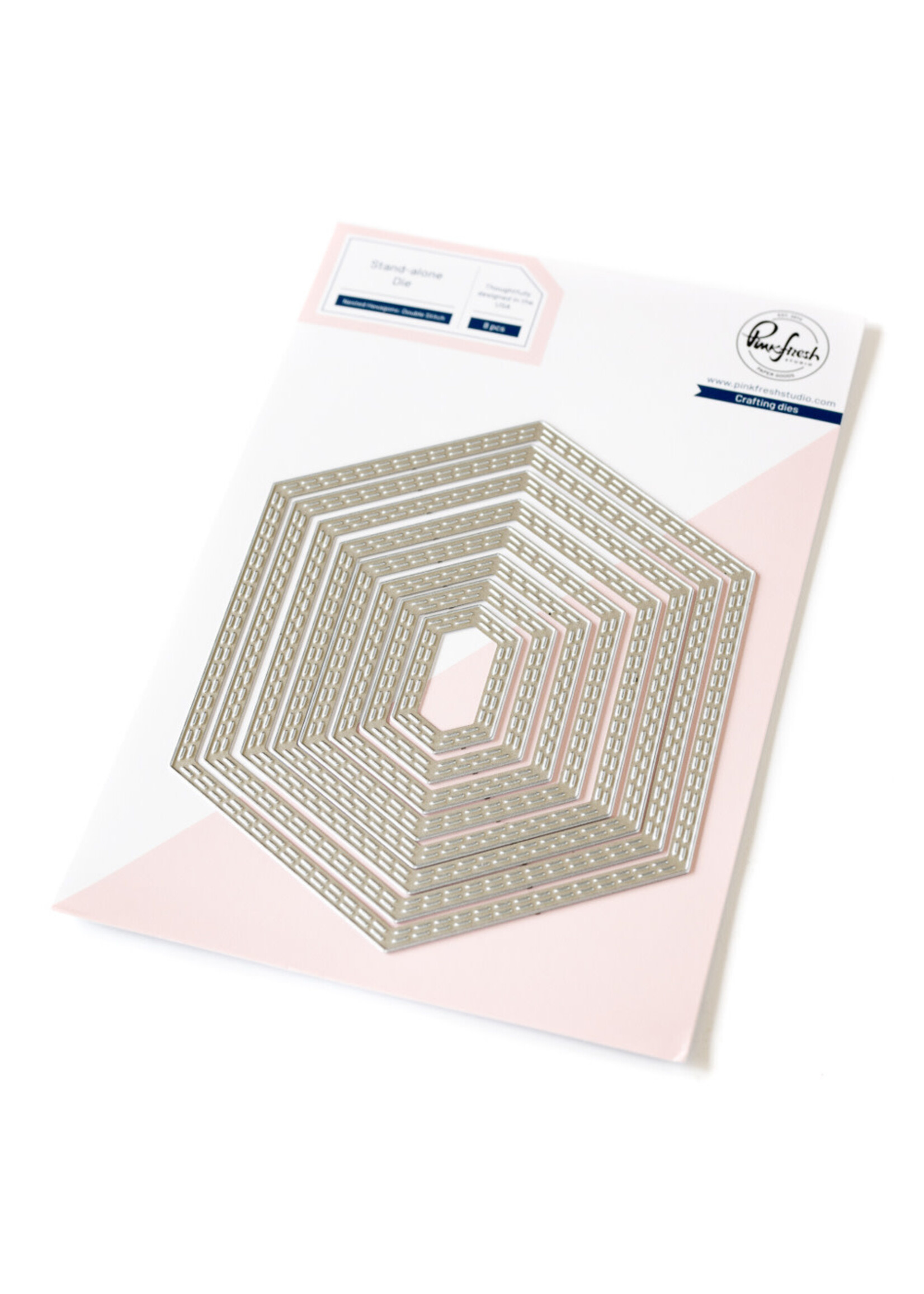 Pink Fresh Studio Die, Nested Hexagons Double Stitch