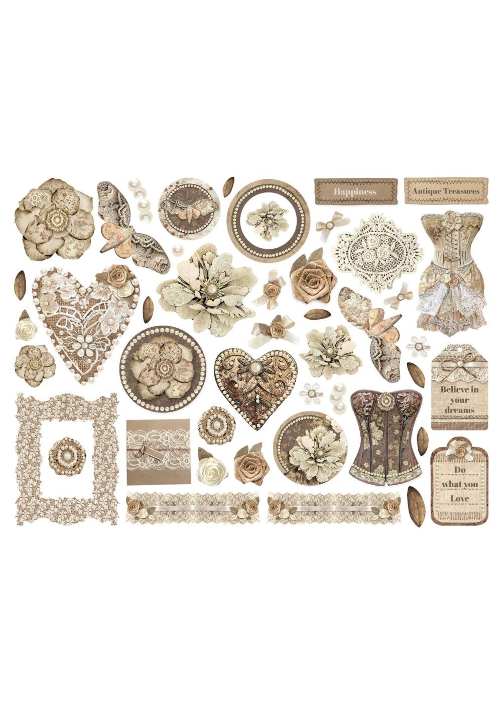 Stamperia Ephemera, Die Cuts Old Lace