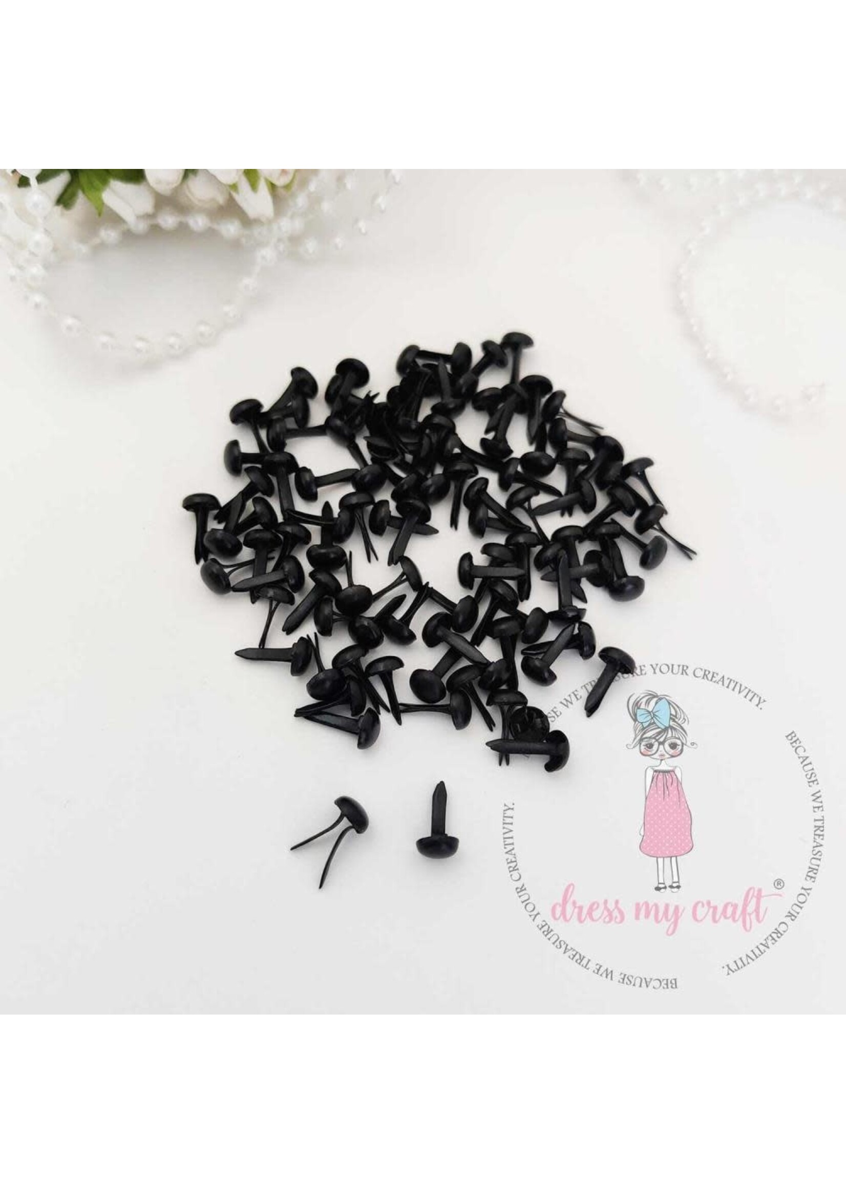 Brads 10mm, Jet Black (100)