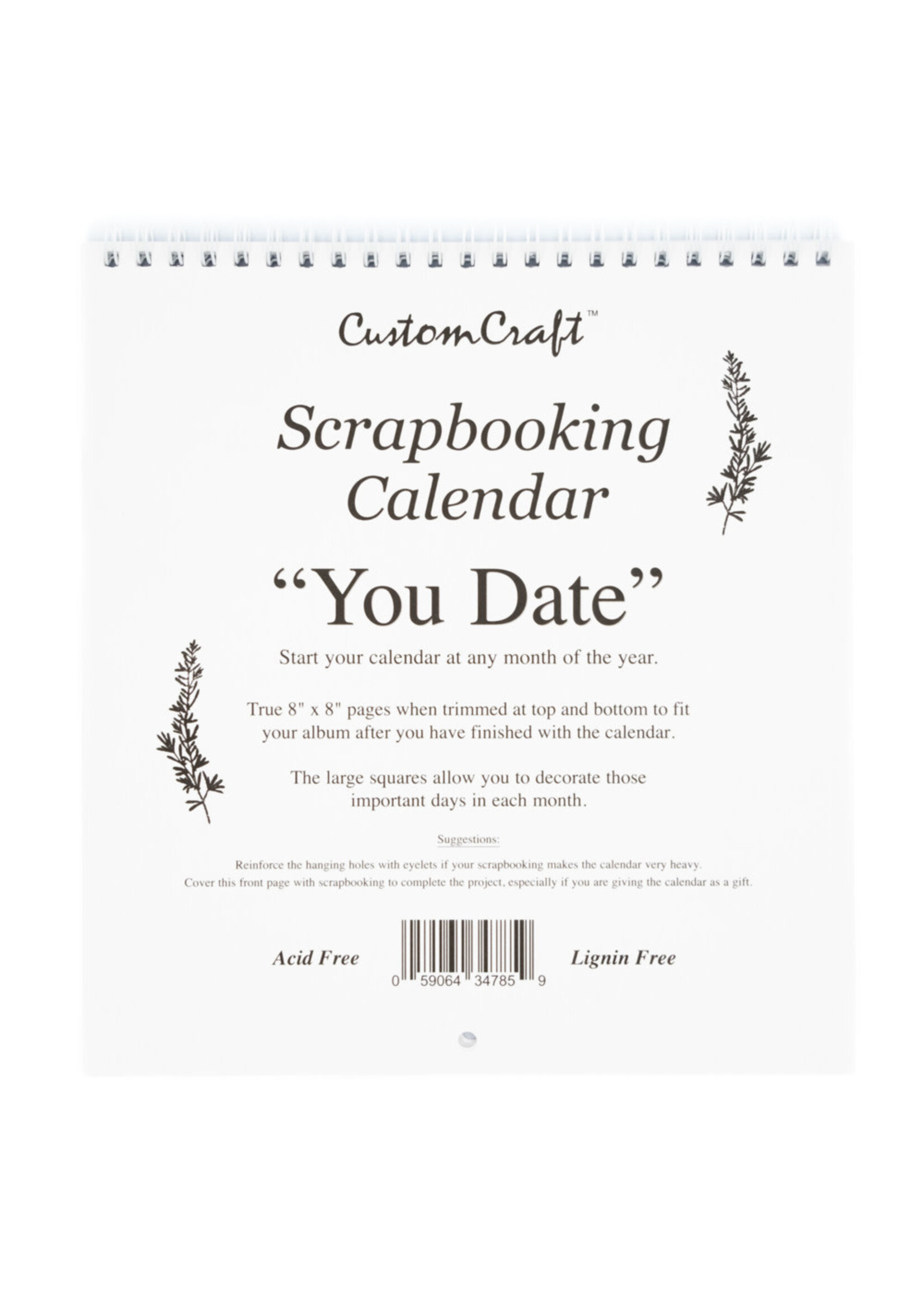 Custom Craft "You Date" Scrapbooking Calendar, 8x8