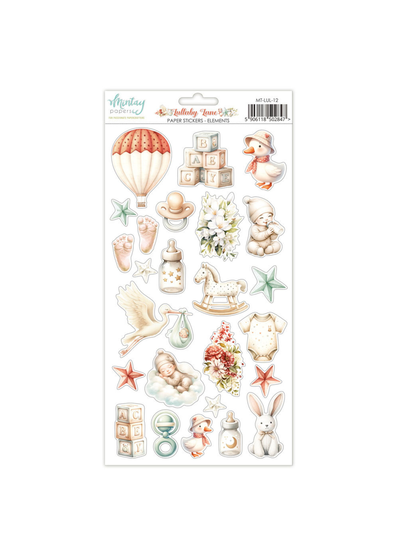 Mintay 6x12 Paper Stickers, Lullaby Lane - Elements