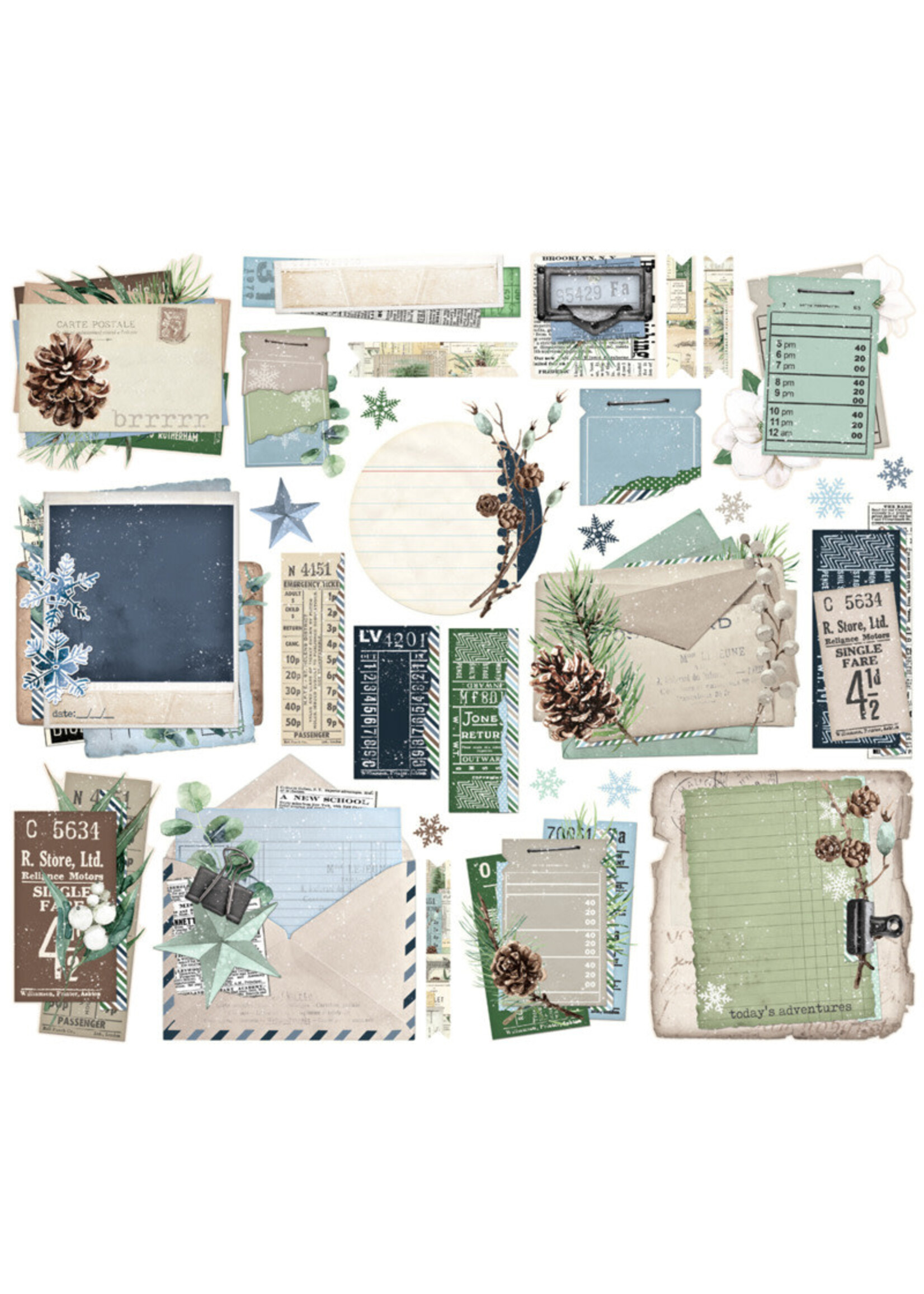 Simple Stories Simple Stories Ephemera, Simple Vintage Fresh Snow