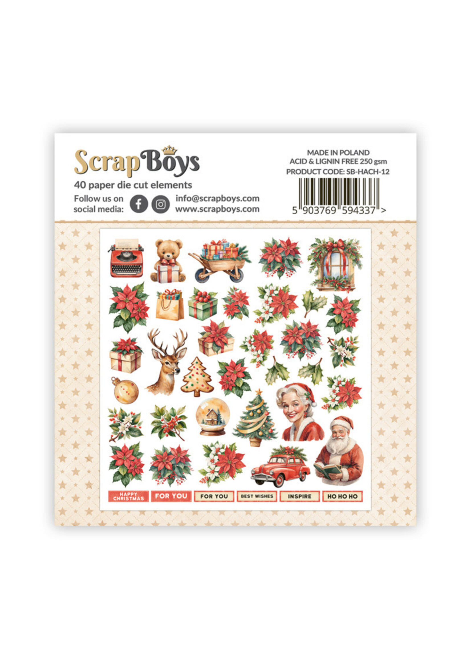 Scrap Boys Ephemera, Happy Christmas