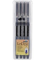 LePen Set, Black Extra Fine (4)