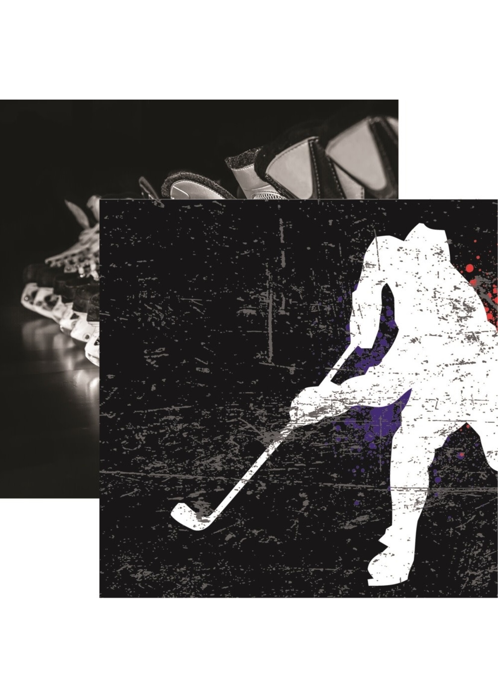 Reminisce 12x12 Pattern Paper, Let's Play Hockey Attack!