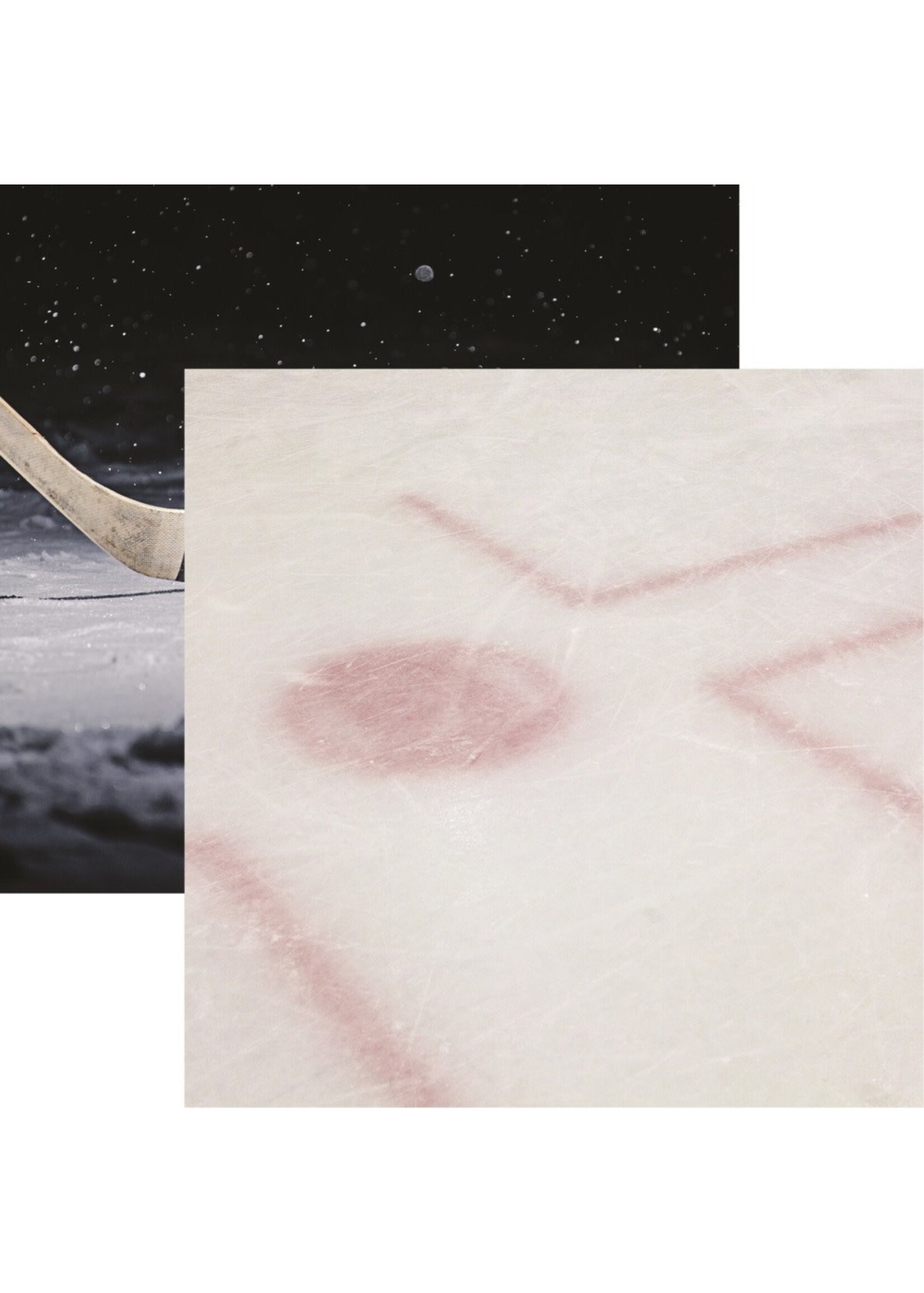 Reminisce 12x12 Pattern Paper, Let's Play Hockey Face Off