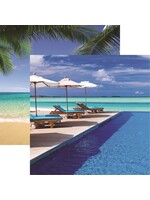 Reminisce 12x12 Pattern Paper, Costal Serenade Pool Day