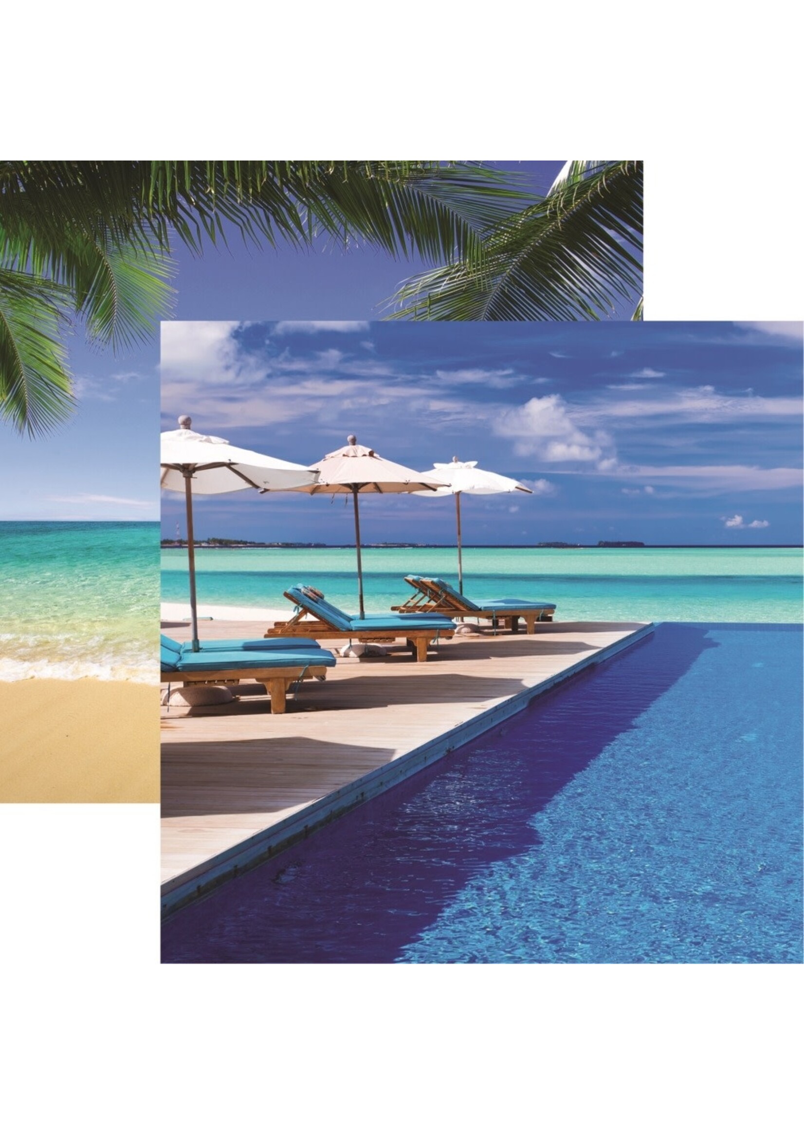 Reminisce 12x12 Pattern Paper, Costal Serenade Pool Day