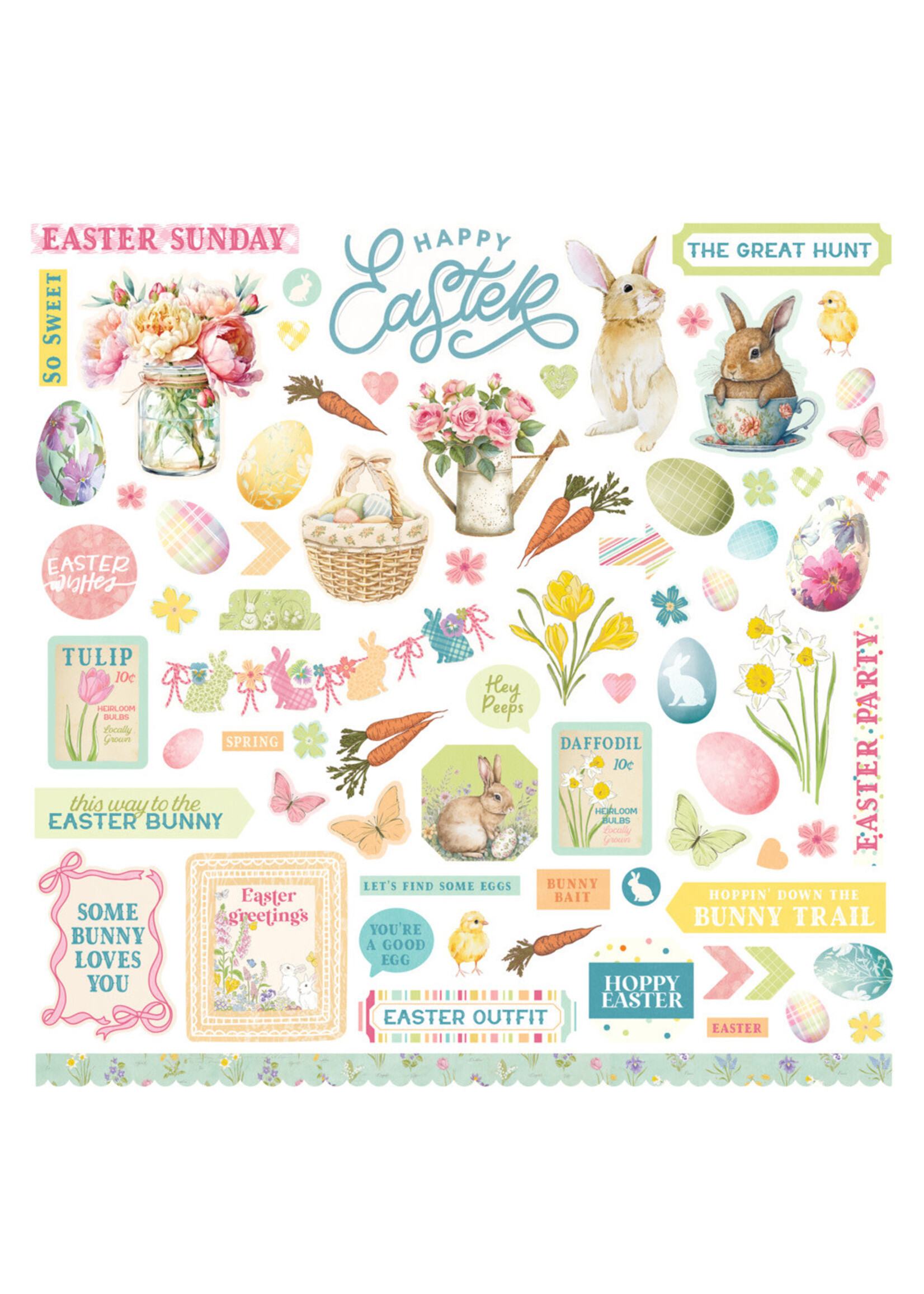 PhotoPlay PP 12x12 Element Sticker Sheet, Easter Sunday