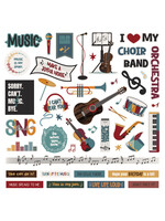 PhotoPlay PP 12x12 Element Sticker Sheet, Music Notes