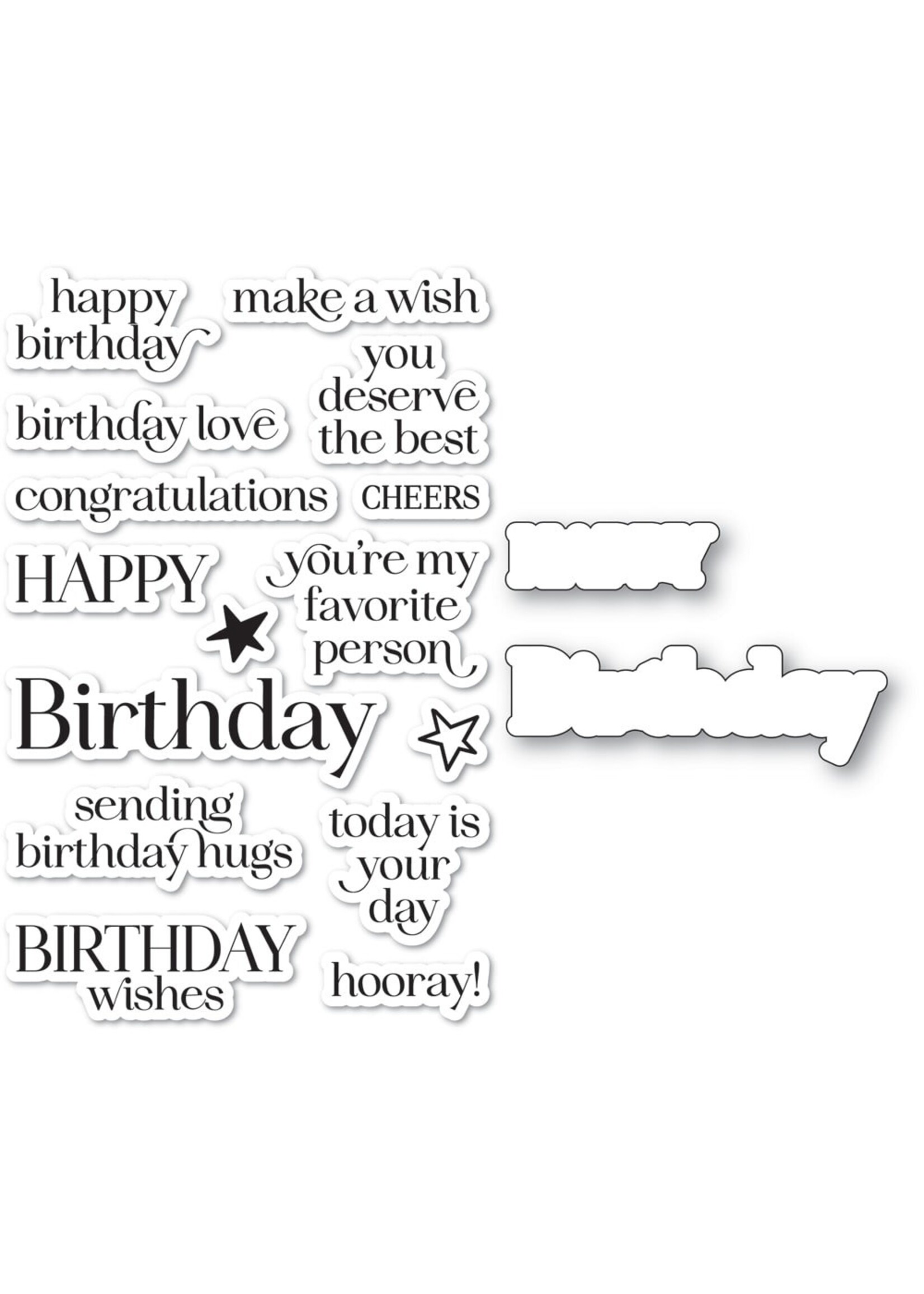 Memory Box Open Box Studio Stamp/Die Set, Birthday Chic