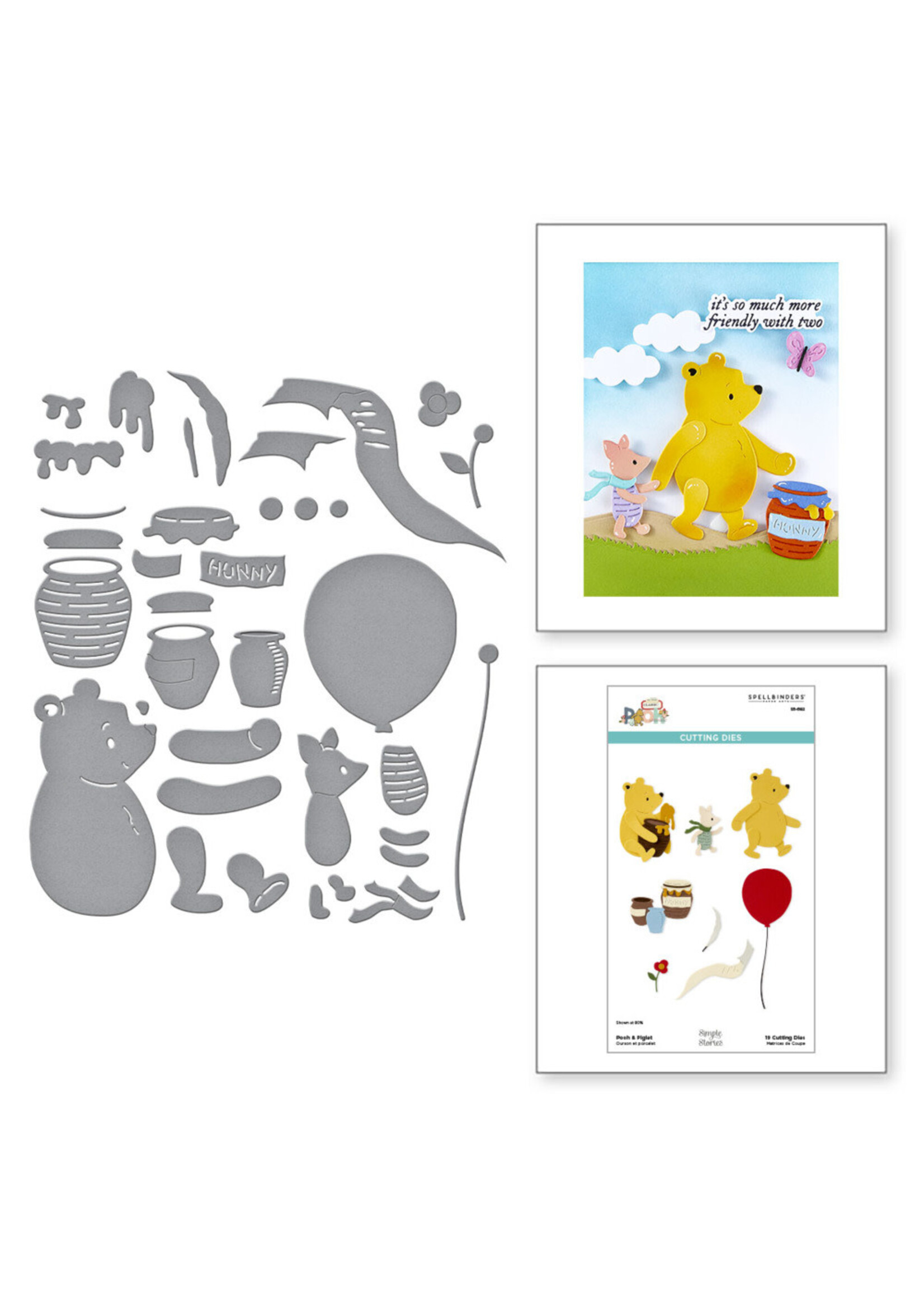 Spellbinders Die, Pooh & Piglet Etched Dies, Say Cheese Classic Collection