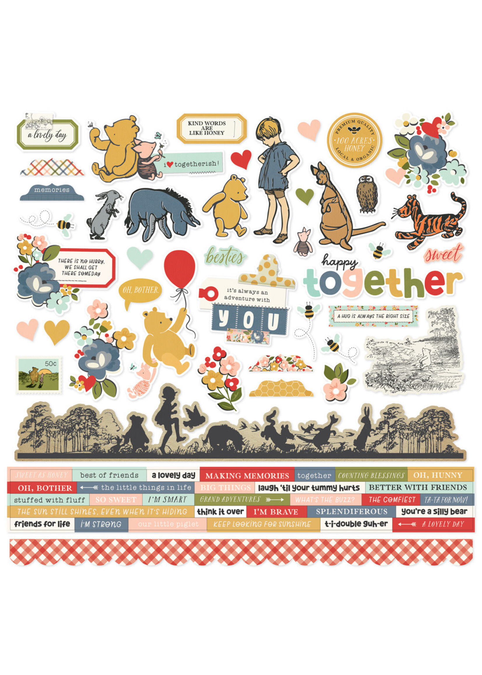 Simple Stories 12x12 Cardstock Stickers, Say Cheese Classic Pooh